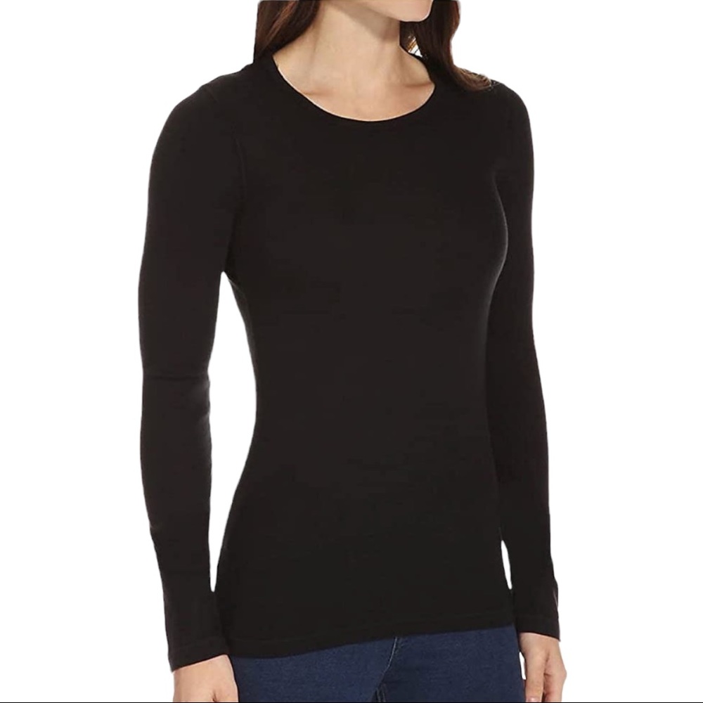 NEW Splendid Basic Black Knit Long Sleeve Shirt Plus Size XXL